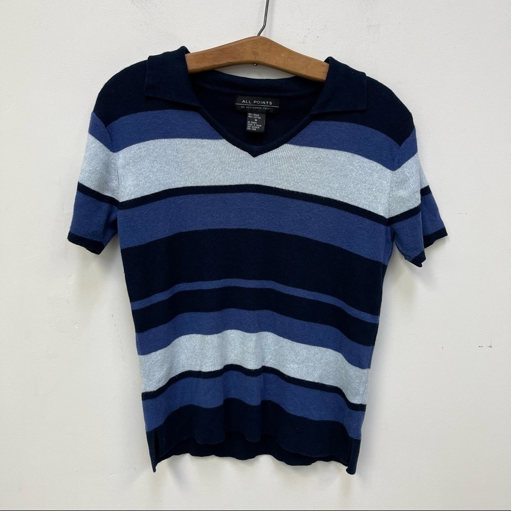 Reference Point Striped Sweater Top
